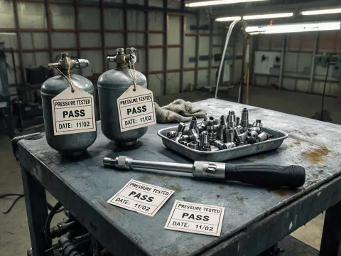 accumulator and valve assembly bench