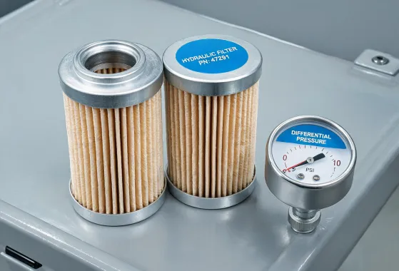 hydraulic filter element close inspection