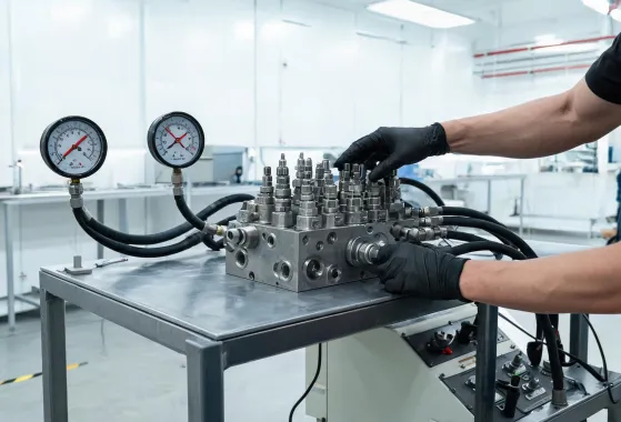 cartridge valve manifold test bench
