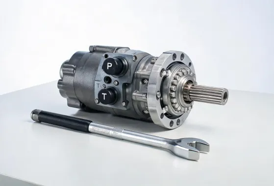 planetary gear and hydraulic motor interface